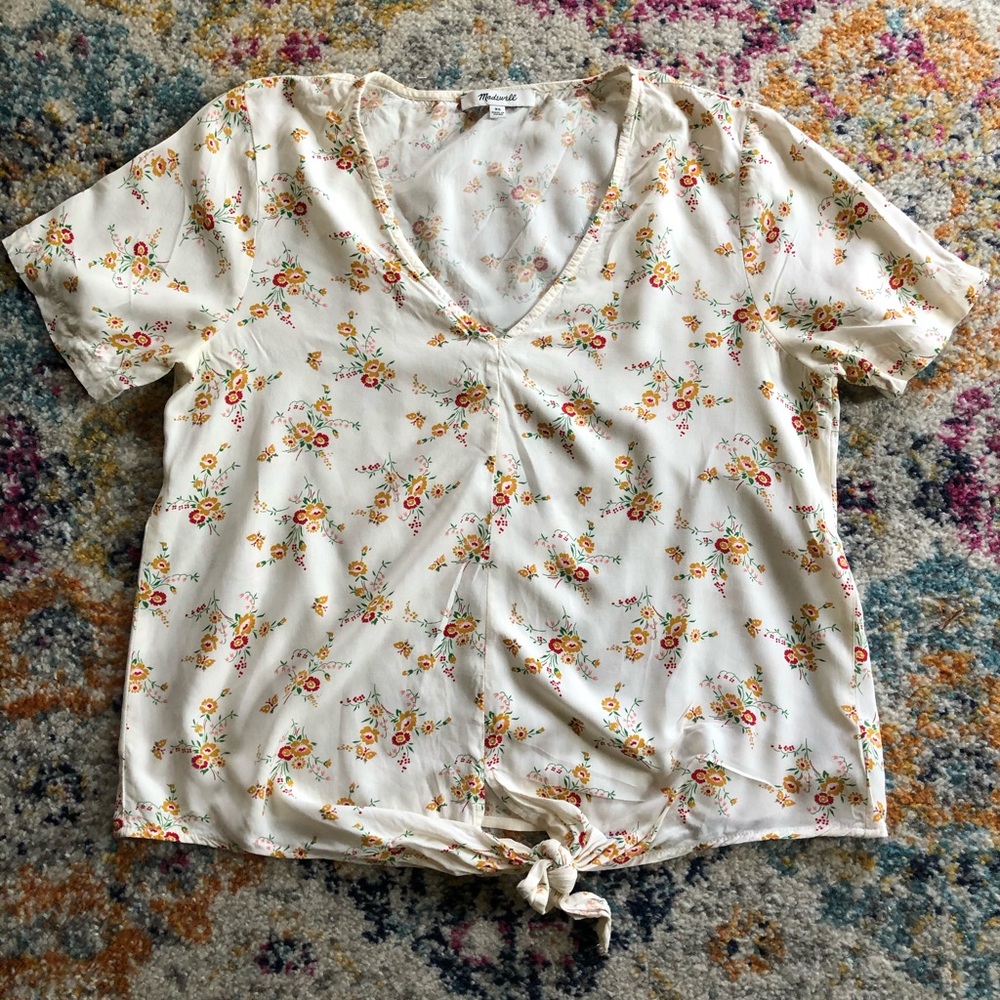 Madewell floral tie top